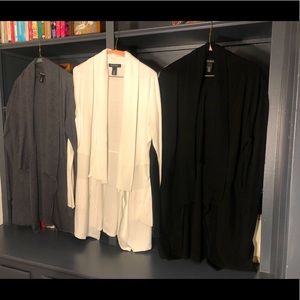 White House Black Market BLACK Open Cardigan LG